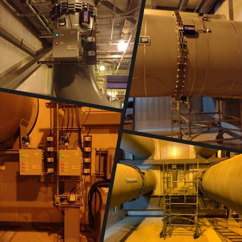 Collage of HydroFLOW devices installed in power stations